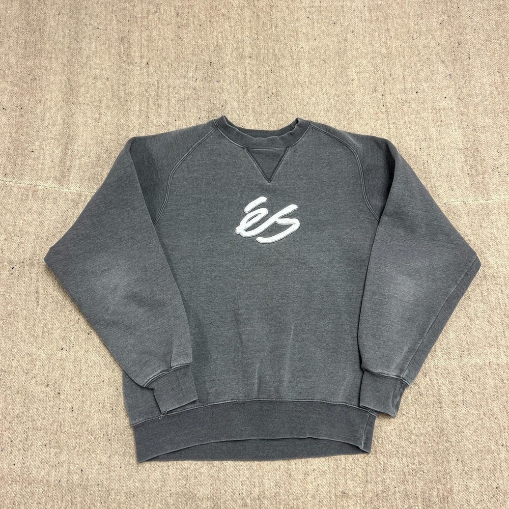 Vintage ES Skateboards Sweatshirt Mens Medium Gray 2000s
